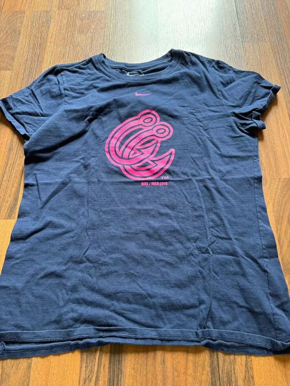 Nike girls Columbus Clingstones MiLB 2015 Navy Blue T-Shirt Size L
